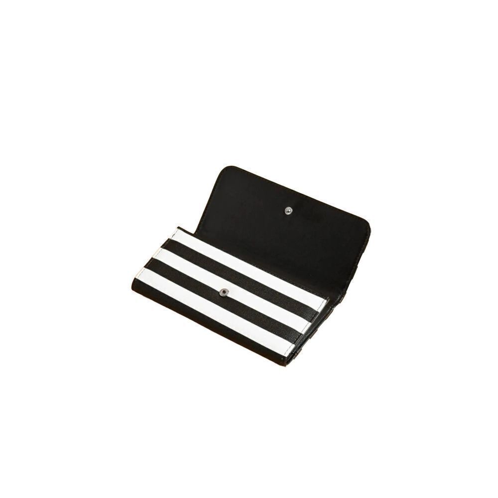 Kut from the Cloth Black and White Stripe Tri Fold Envelope Clutch Wallet NEW